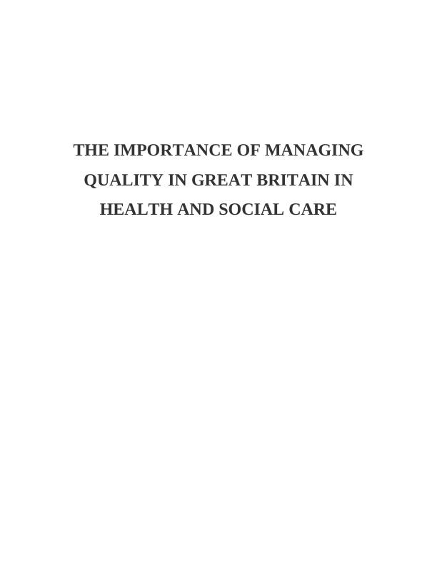 (Doc) Managing Quality in Health and Social Care Services_1
