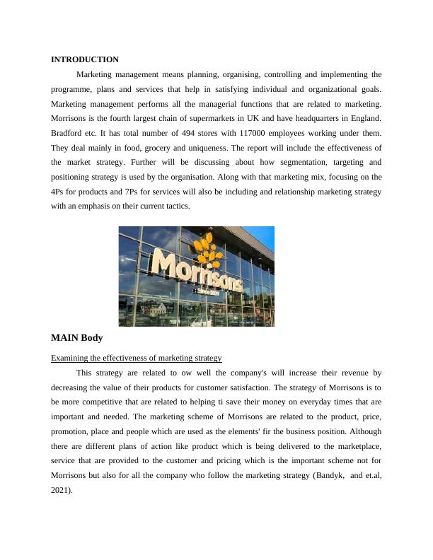 Examining the Effectiveness of Marketing Strategy for Morrisons_3