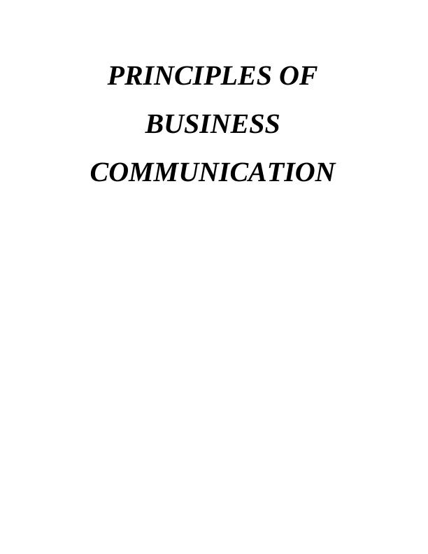 Principles of Business Communication - Essay_1