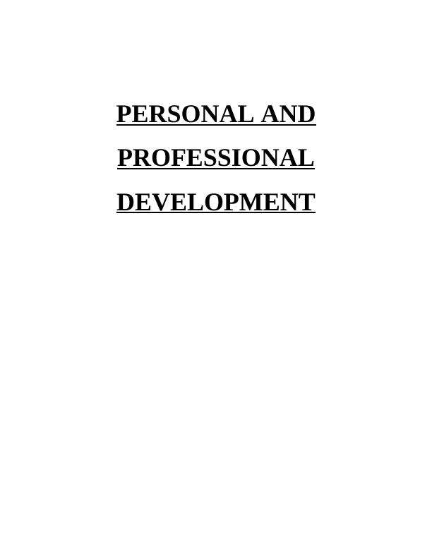 Report on Significance of Personal and Professional Development - Hilton Young Hotel_1