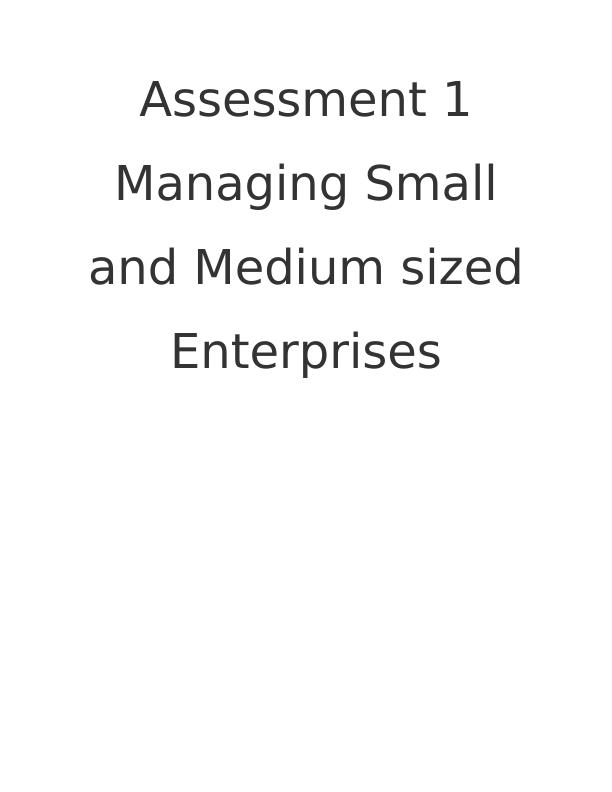 Managing Small and Medium sized Enterprises_1