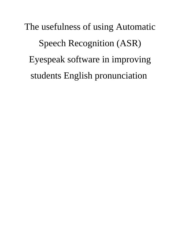 (PDF) Automatic Speech Recognition_1