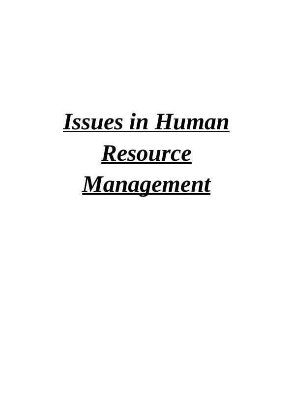 Issues in Human Resource Management_1
