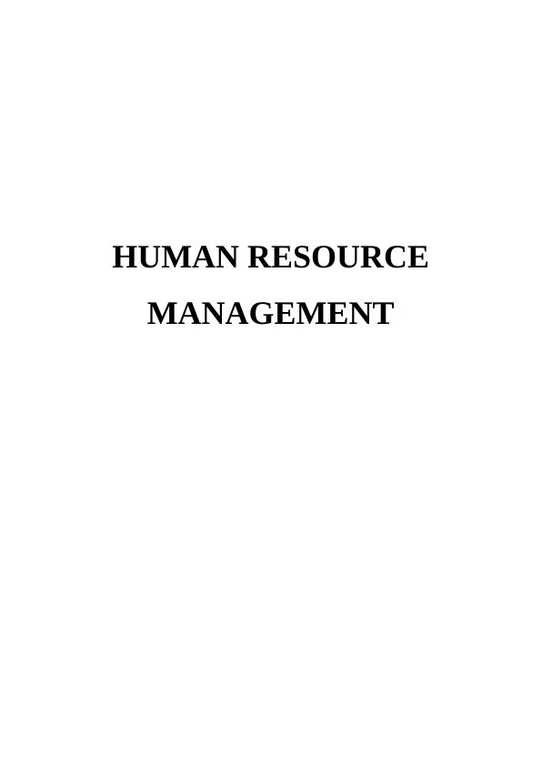 Fundamentals of human resource management | Report_1