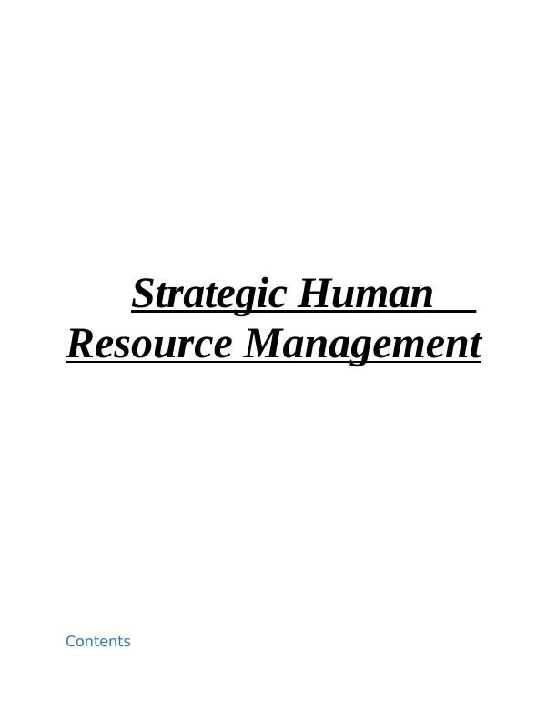 Strategic Human Resource Management Desklib 9572