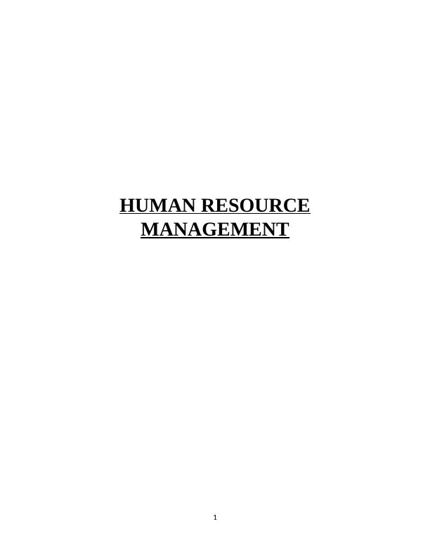 Sainsburys Human Resources Management_1