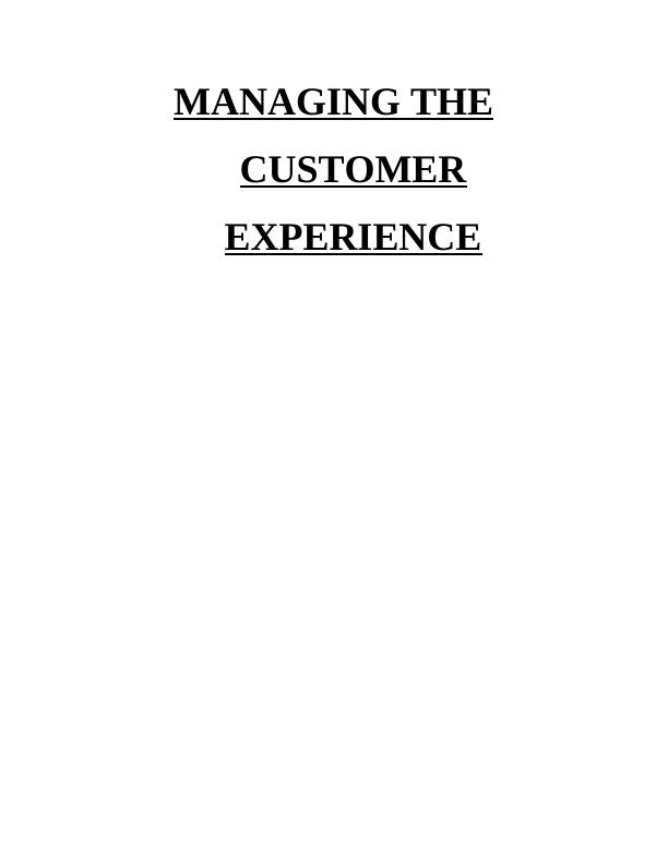 Managing the Customer Experience Assignment : Marriott Hotel_1