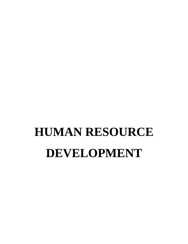 Assignment on Human Resource Development (HRM)_1