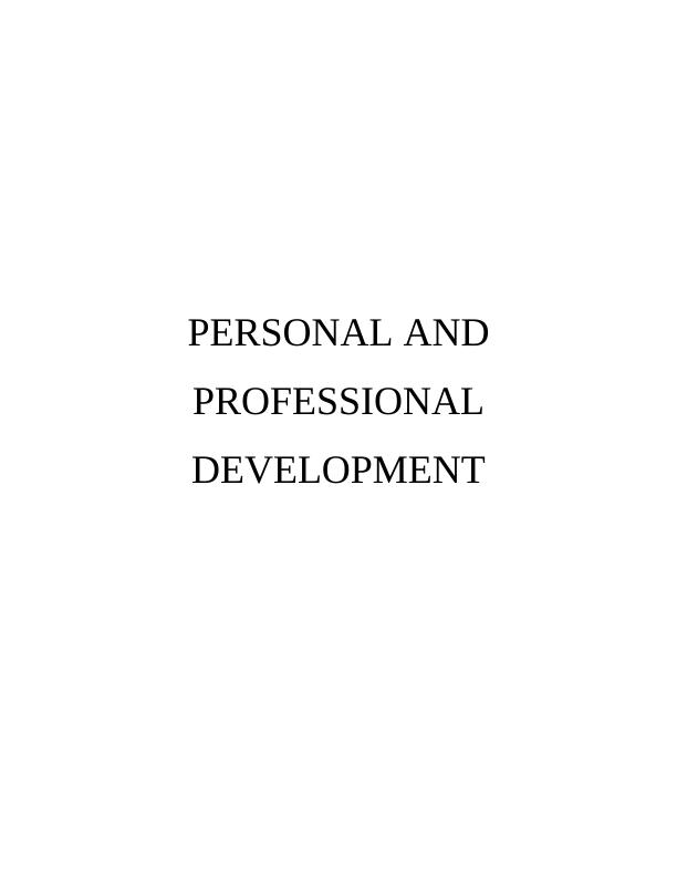 (solved) Personal and Professional Development : Assignment_1
