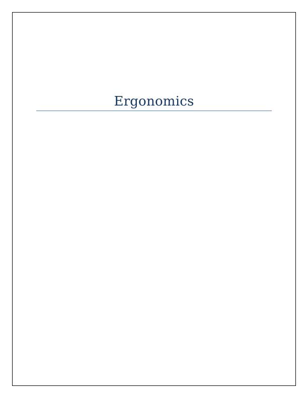 Ergonomics Assignment