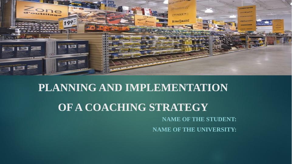 Planning and Implementation of a Coaching Strategy | PPT_1