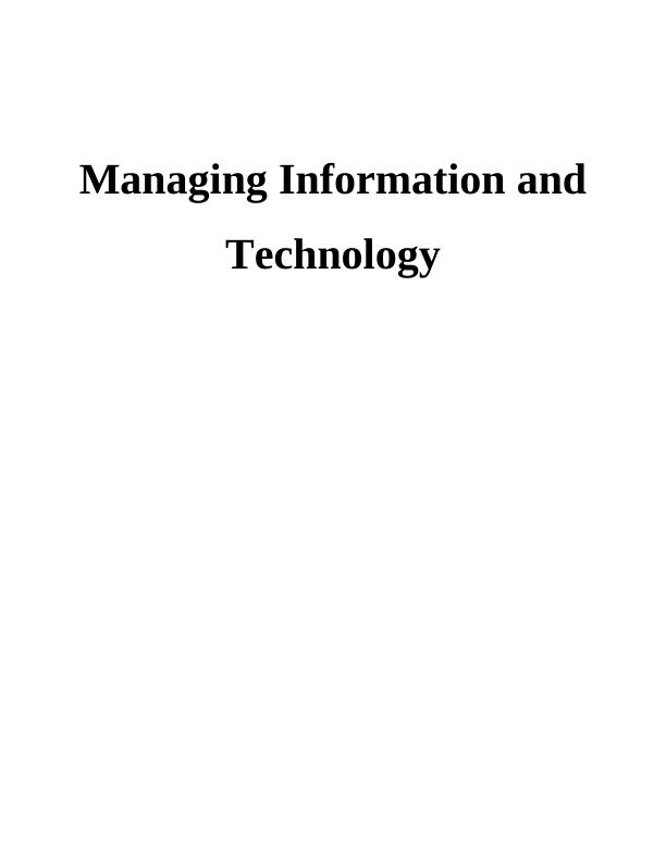 Managing Information and Technology in Unilever Company_1