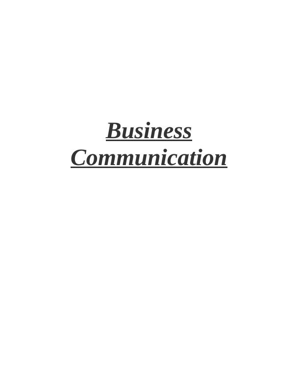 Business  Communication  -   Assignment_1