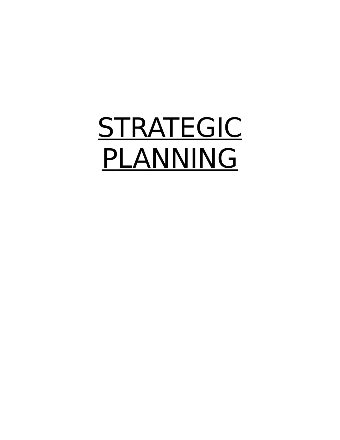 strategic planning assignment