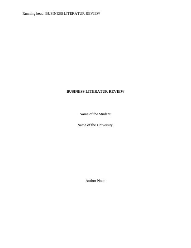 Business Literature - Systematic Review_1