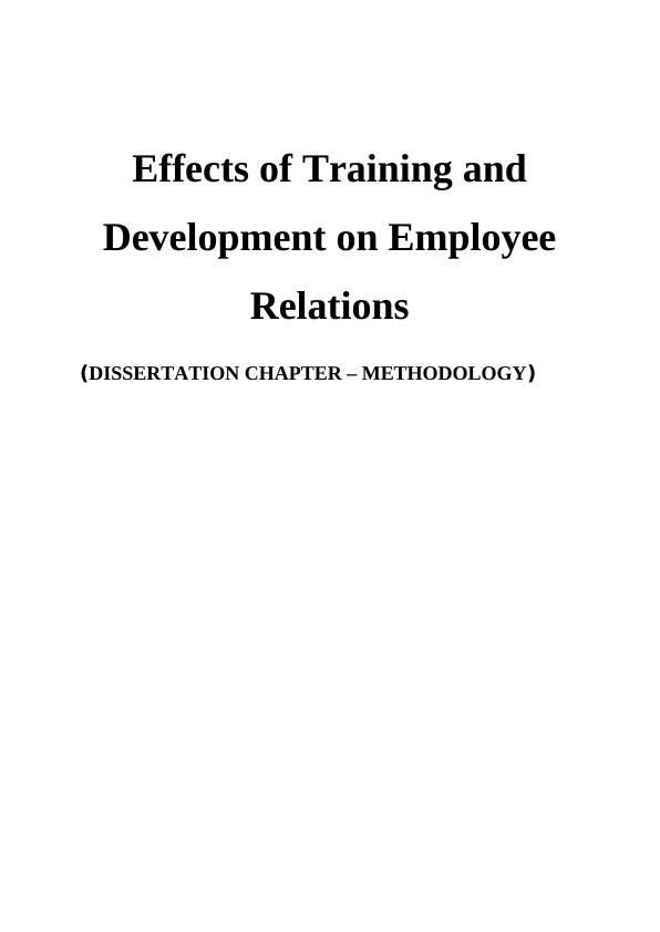 dissertation training and development