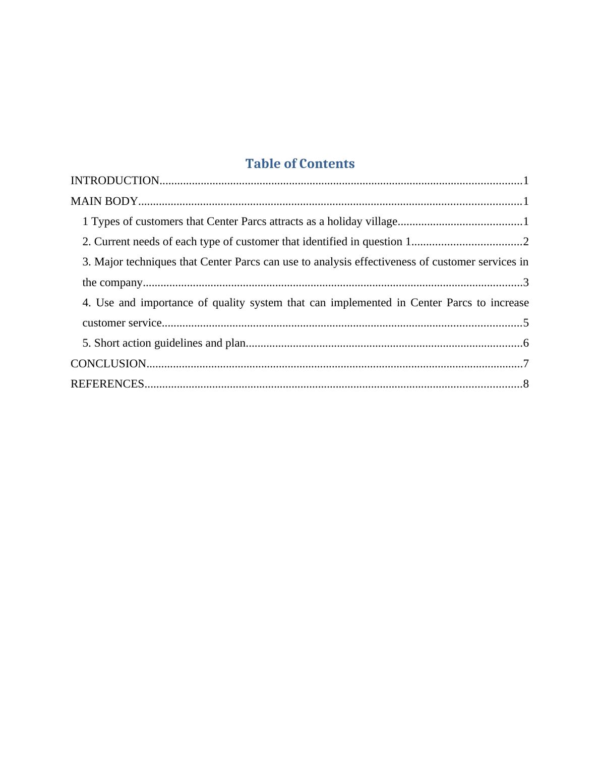 Center Parcs Customer Service Management