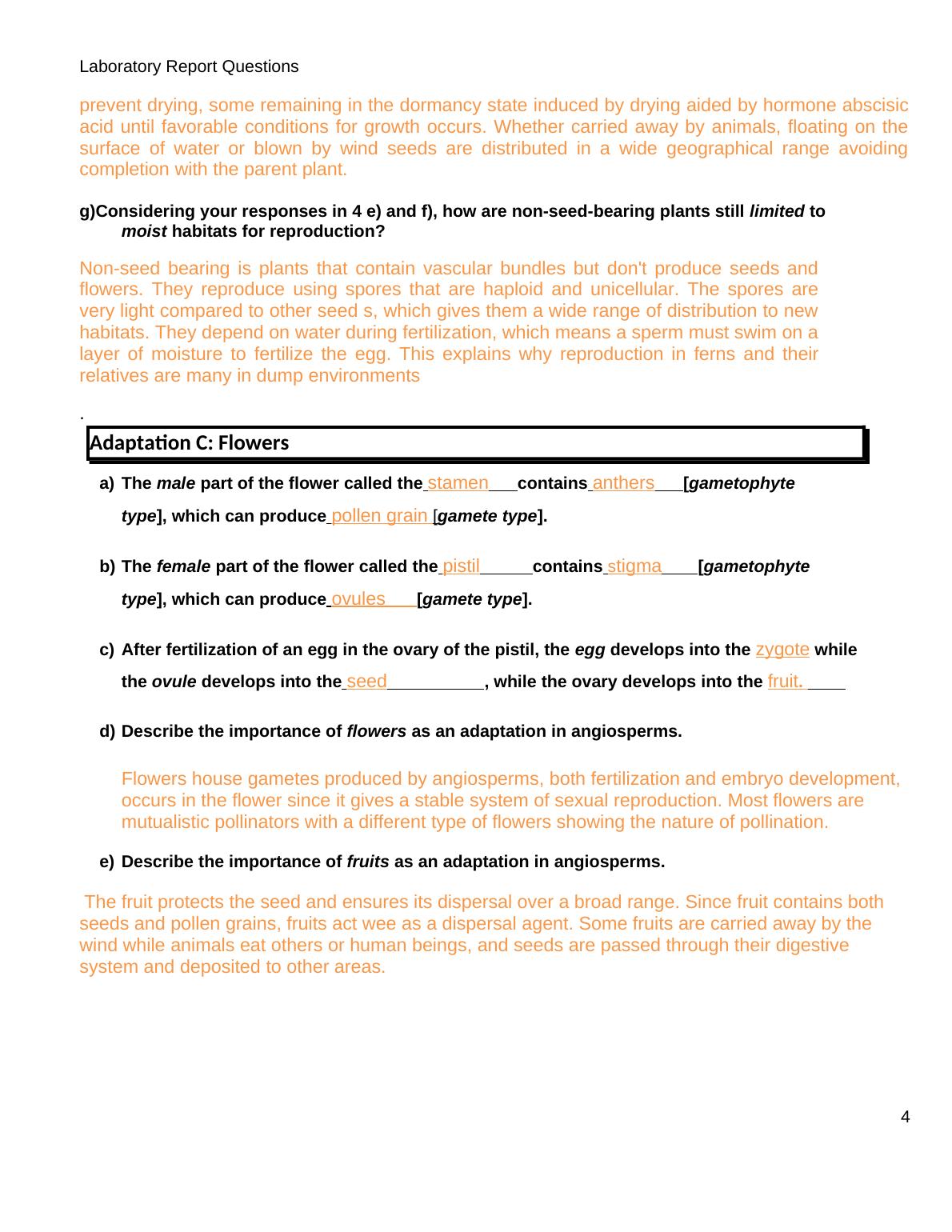 Laboratory Report Questions Answer 2022
