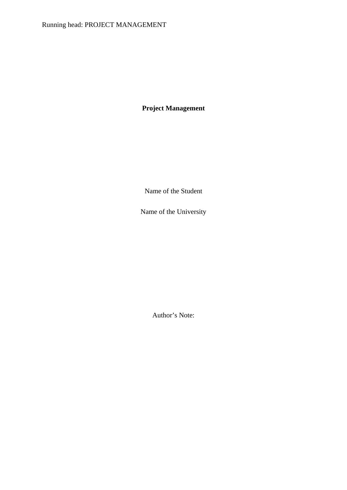 project management assignment pdf