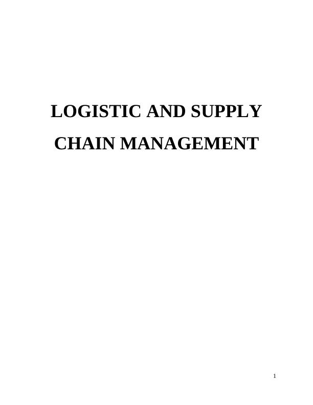 Logistic and Supply Chain Management for Samsung_1