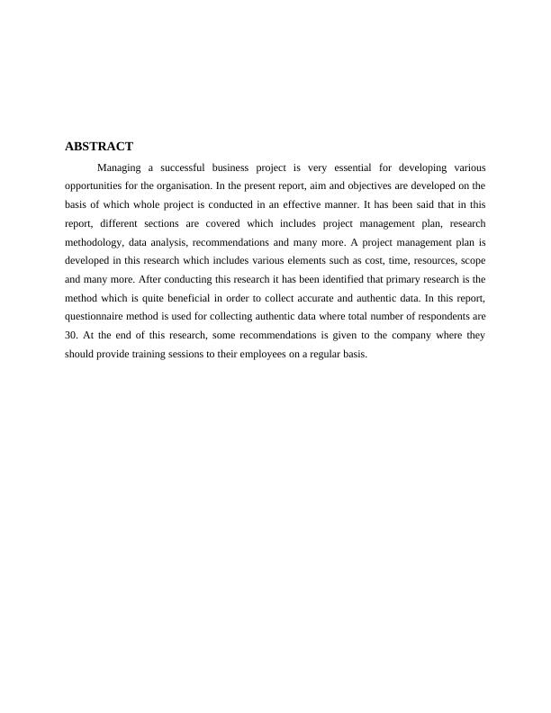Managing a successful business project ABSTRACT_2
