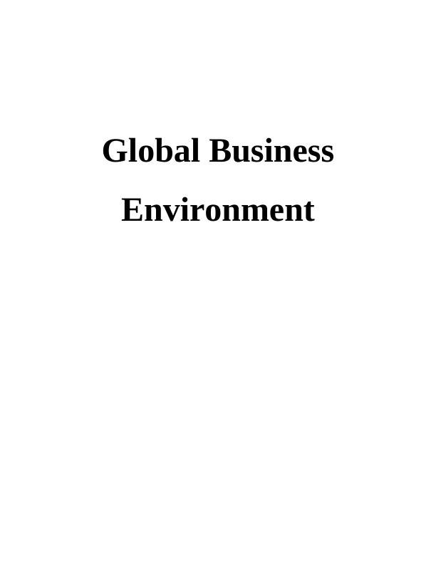 Global Business Environment - SASOL_1