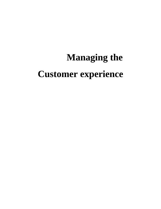 customer service experience assignment