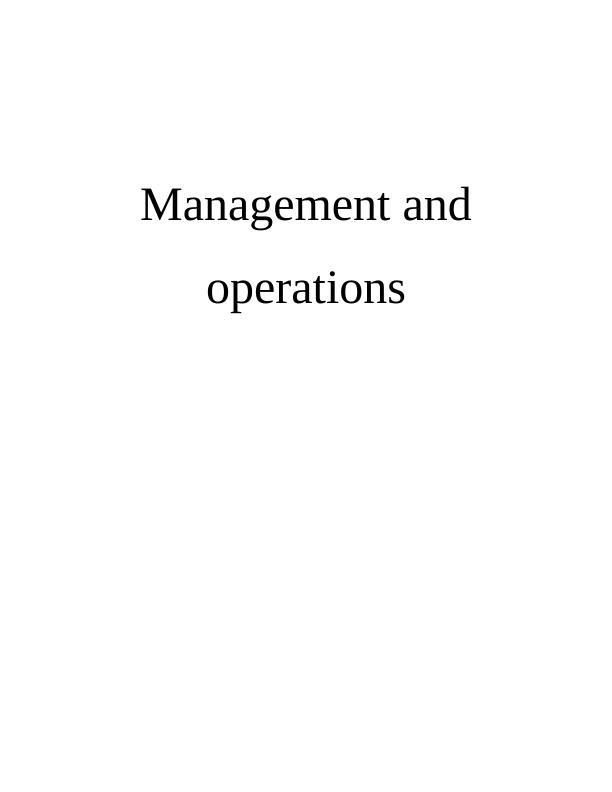 Management and Operations Assignment - Toyota Automobile company_1