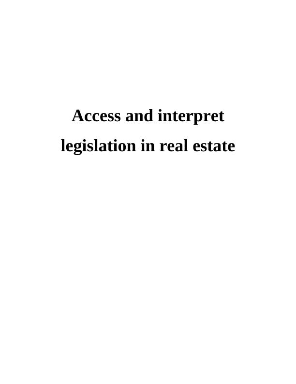 Legislation in Real Estate_1