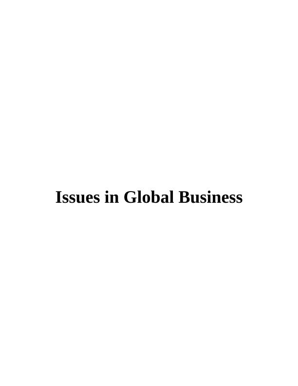 Issues in Global Business_1