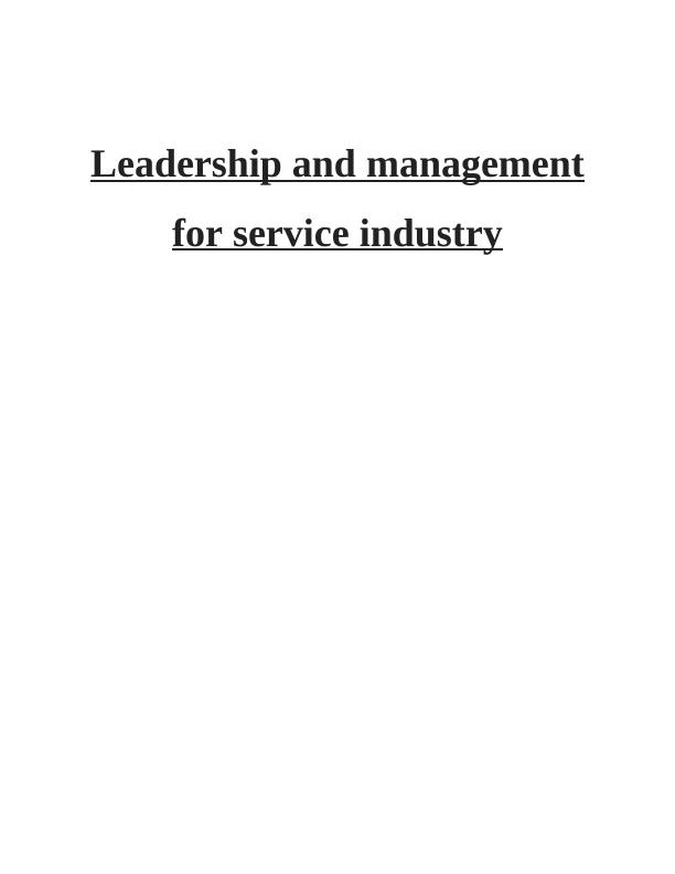 Leadership and Management for Service Industry Assignment (Doc)_1