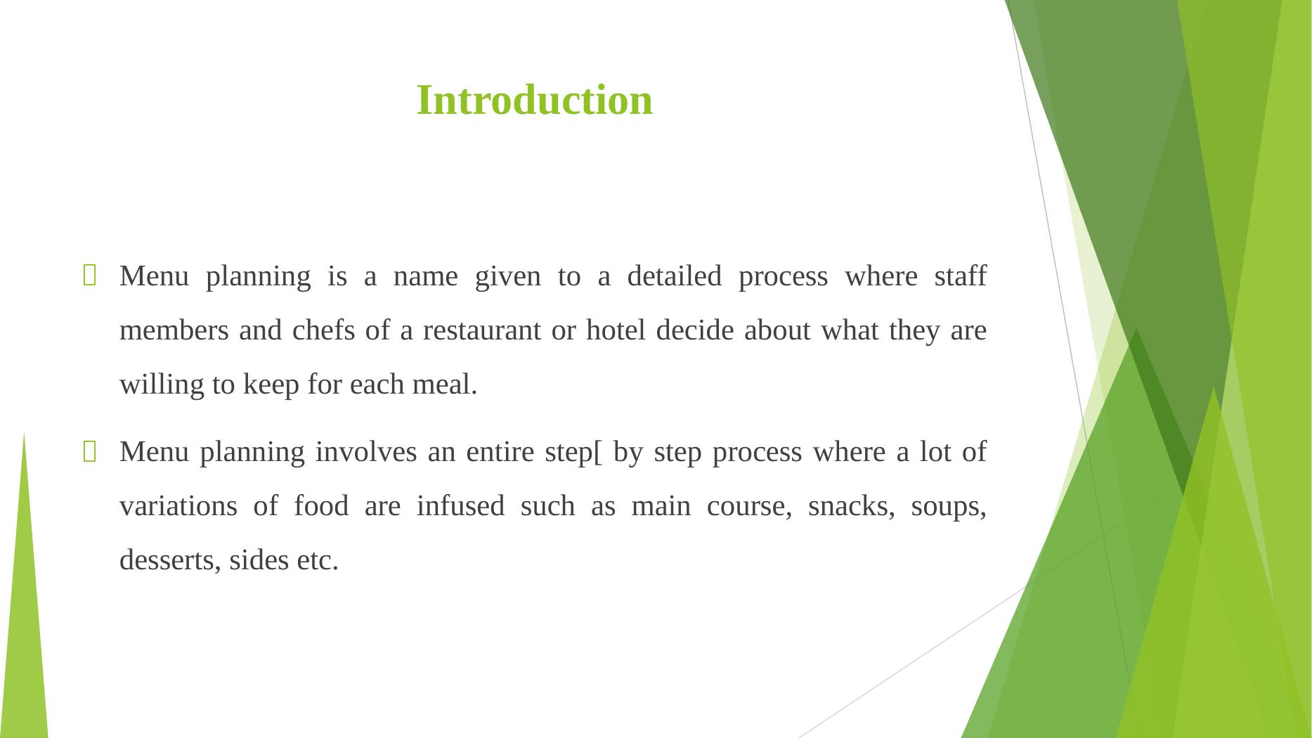 Menu Planning and Product Development - Desklib