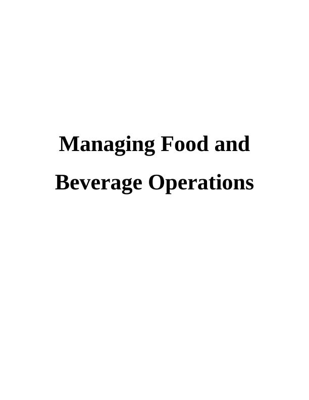 (solved) Managing Food and Beverage Operations: PDF_1