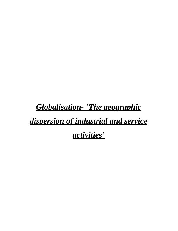 globalisation assignment