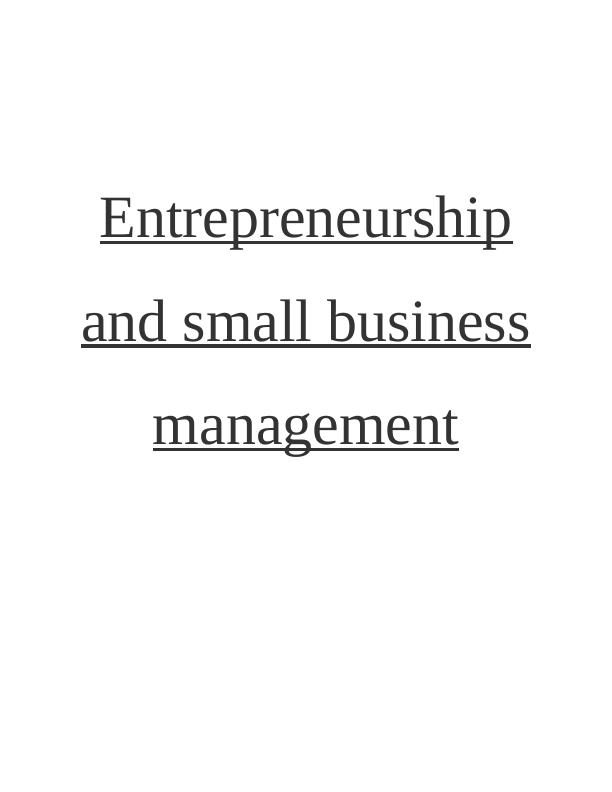Entrepreneurship and Small Business Management in United Kingdom_1