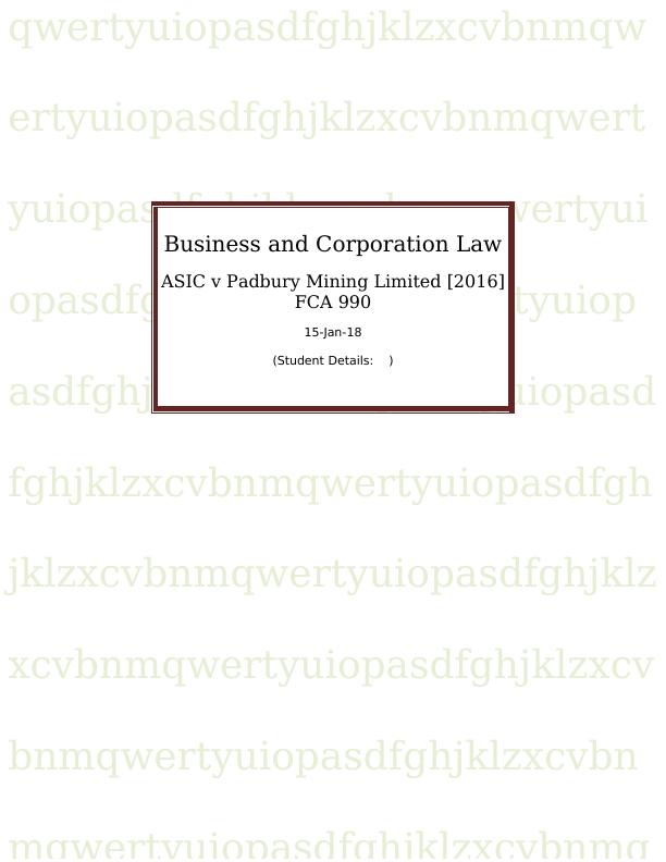 Business Law  and Corporation Law Assignment_1