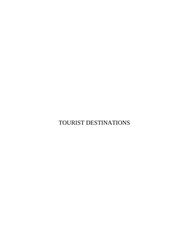 Analyse the Main Tourists Destinations & Generators of the World_1