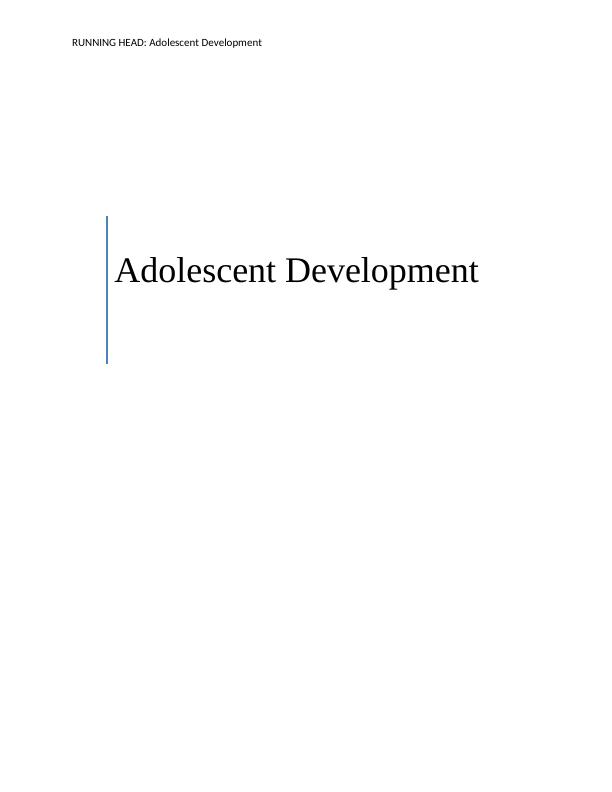 Adolescent Development Assignment_1