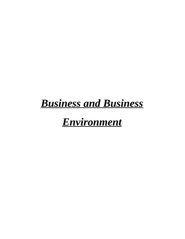 (Pdf) Business Environment | Assignment_1