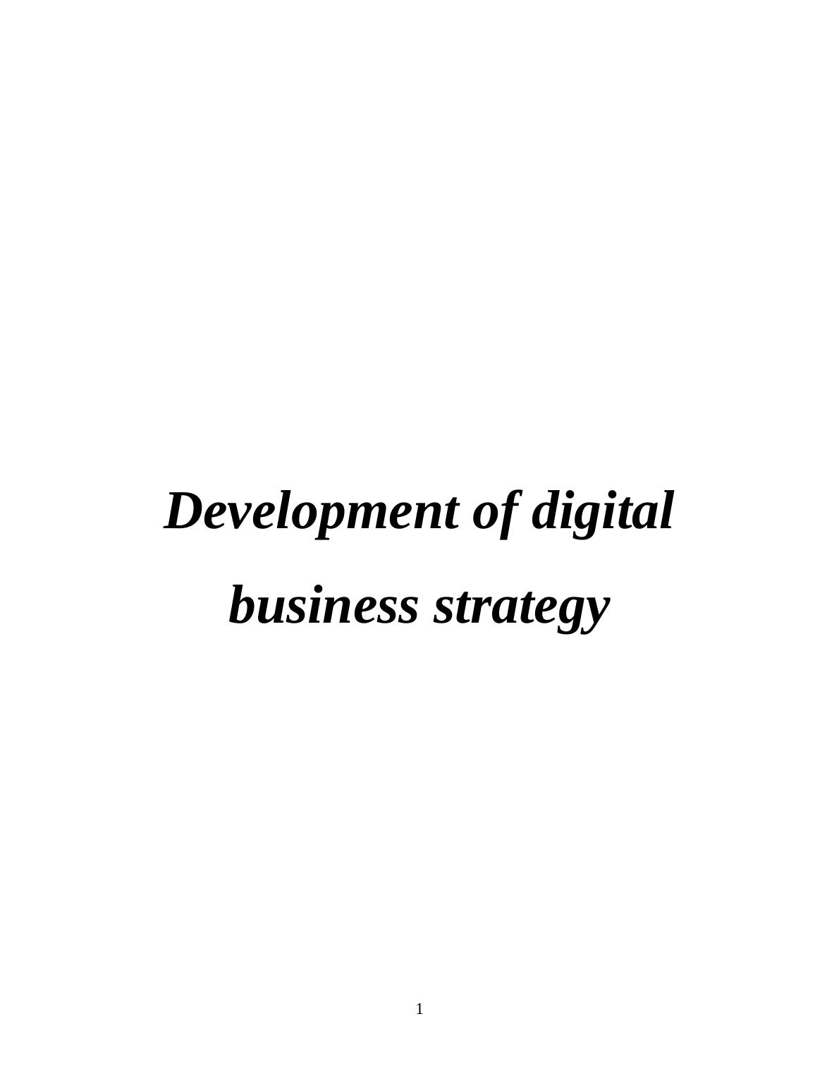 digital business strategy thesis