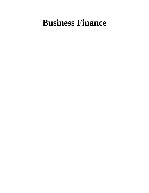 Report on Business Finance: Case Study of WFB_1