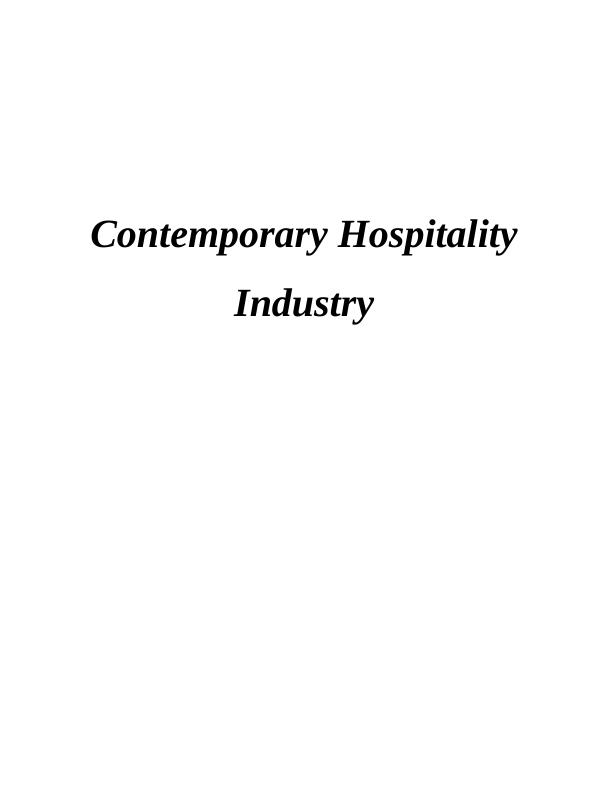 Contemporary Hospitality Industry Solution Assignment_1