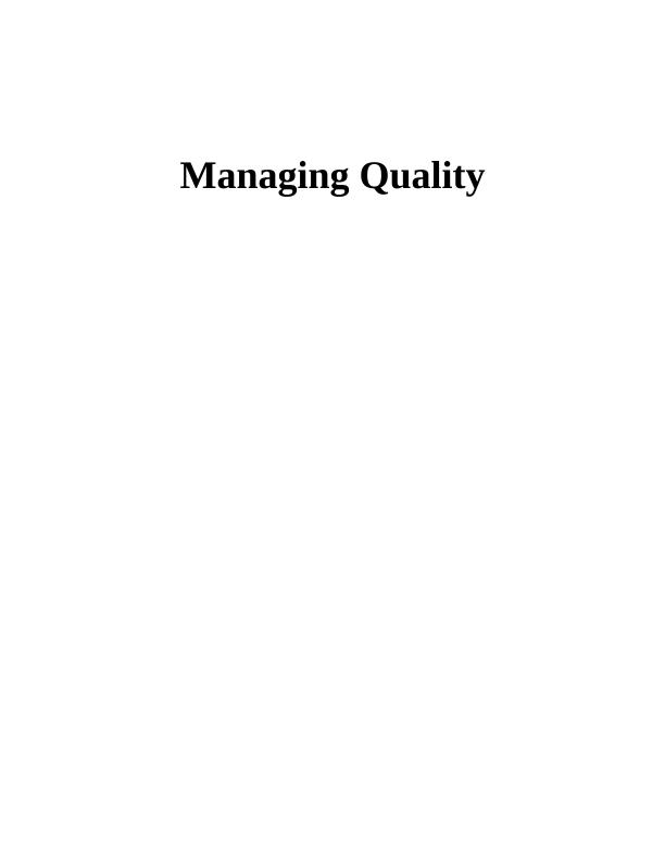 Managing Quality TABLE OF CONTENTS INTRODUCTION 1 TASK 11 (1.1) Stakeholders Perspectives in Health and Social Care_1