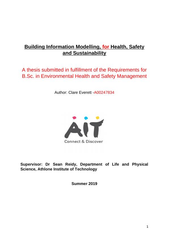 Building Information Modelling for Health, Safety and Sustainability_1