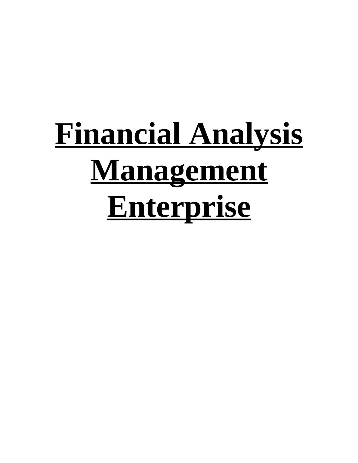 Financial Analysis Management & Enterprise_1