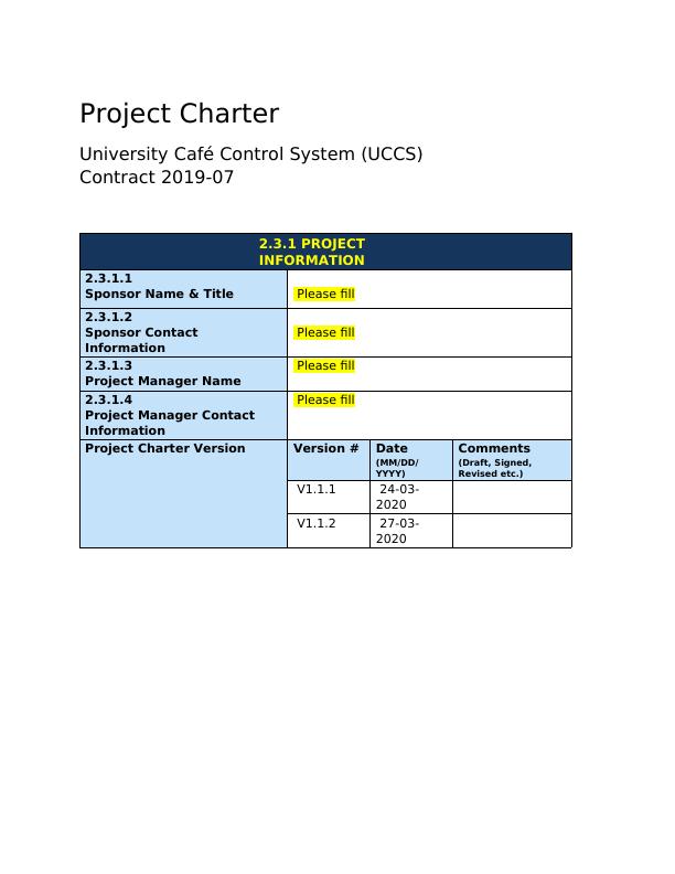 Project Charter Information 2022_1