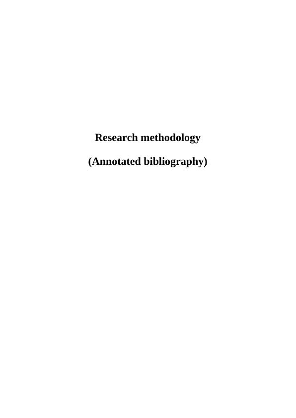 bibliography in research methodology pdf