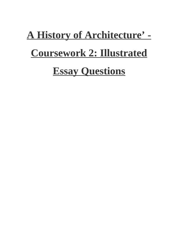 A History of Architecture : Assignment_1