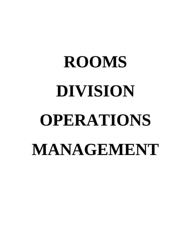 Room Division Operations Management Assignment_1