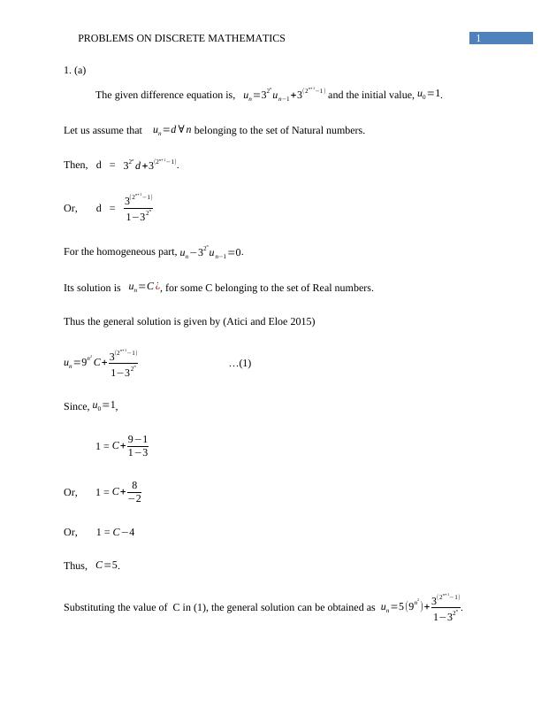 Discrete Mathematics Assignment | Problems_2